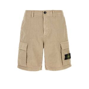Stone Island Men Beige Nylon Bermuda Shorts